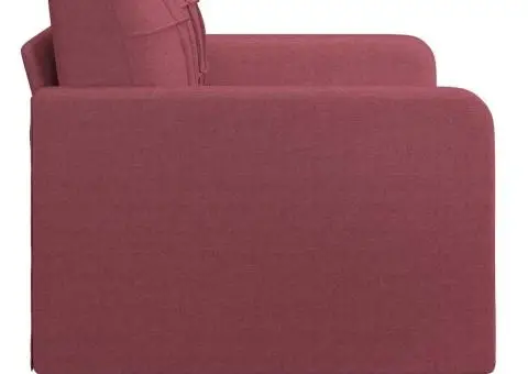 Canapea cu 2 locuri, roșu vin, 140 cm, material textil - 4/5