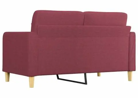 Canapea cu 2 locuri, roșu vin, 140 cm, material textil - 5/5