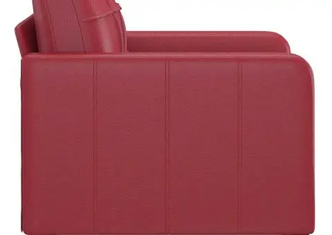 Canapea de o persoană, roșu vin, 60 cm, piele ecologică - 4/5