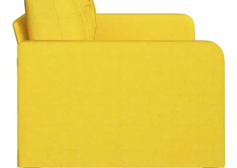 Canapea cu 3 locuri, galben deschis, 180 cm, material textil - 4/5