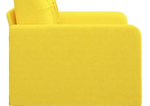 Canapea cu 2 locuri, galben deschis, 120 cm, material textil - 4/5