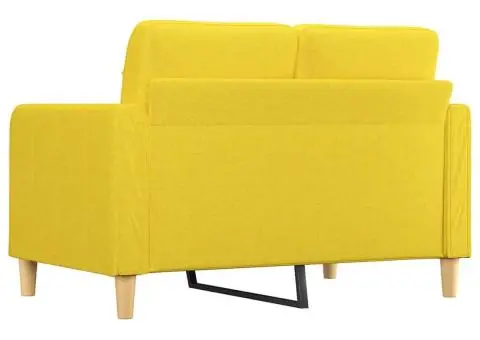 Canapea cu 2 locuri, galben deschis, 120 cm, material textil - 5/5