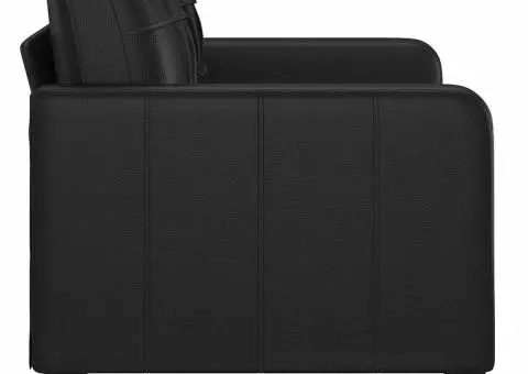 Canapea cu 2 locuri, negru, 120 cm, piele ecologică - 4/5