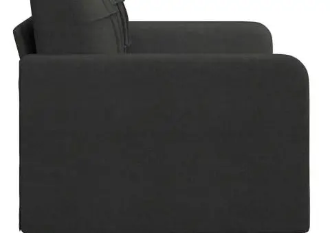 Canapea cu 2 locuri, negru, 140 cm, material textil - 4/5