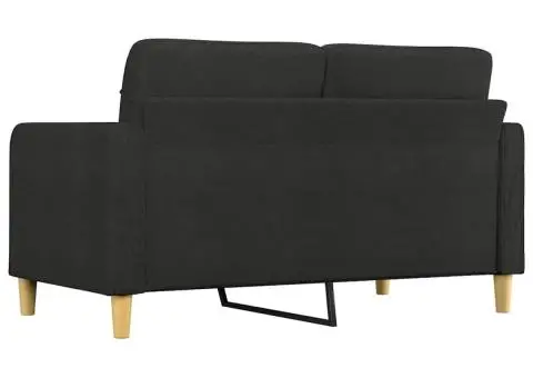 Canapea cu 2 locuri, negru, 140 cm, material textil - 5/5