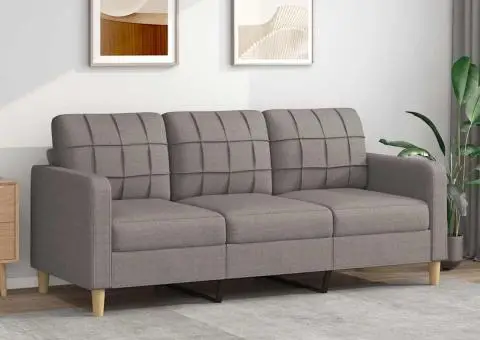 Canapea cu 3 locuri, taupe, 180 cm, material textil - 1/5