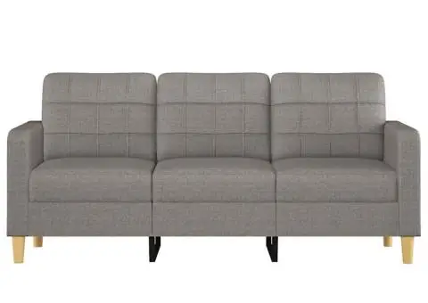 Canapea cu 3 locuri, taupe, 180 cm, material textil - 3/5