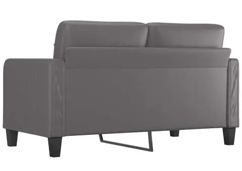 Canapea cu 2 locuri, gri, 140 cm, piele ecologică - 5/5