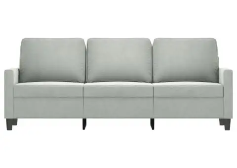 Canapea cu 3 locuri, gri deschis, material 180CM catifea - 3/5