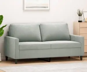 vidaXL Canapea cu 2 locuri, gri deschis, 140 cm, catifea