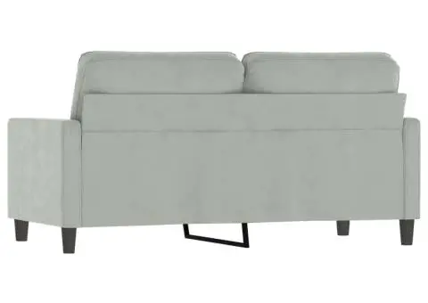Canapea cu 2 locuri, gri deschis, 140 cm, catifea - 5/5