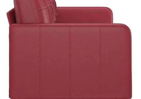 Canapea cu 3 locuri, roșu vin, 180 cm, piele ecologică - 4/5