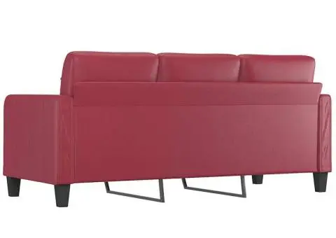 Canapea cu 3 locuri, roșu vin, 180 cm, piele ecologică - 5/5