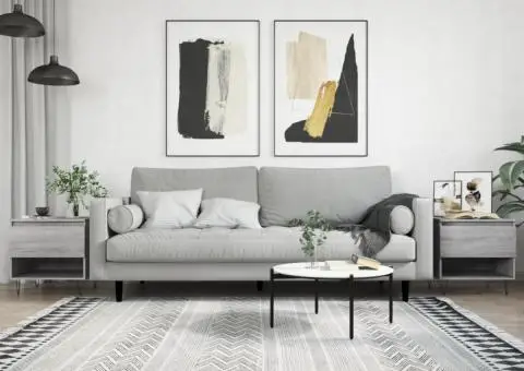 Măsuțe de cafea, 2 buc., gri sonoma, 50x46x50 cm, lemn compozit - 1/5