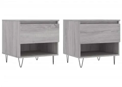 Măsuțe de cafea, 2 buc., gri sonoma, 50x46x50 cm, lemn compozit - 2/5