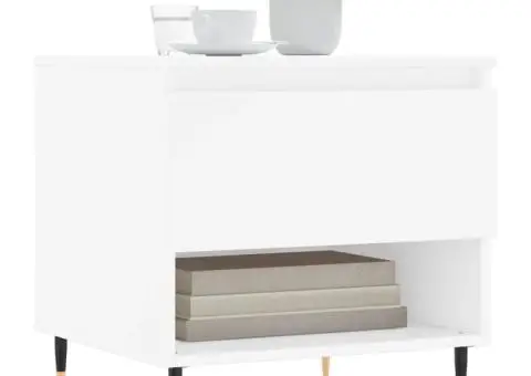 Măsuțe de cafea, 2 buc., alb, 50x46x50 cm, lemn compozit - 3/5