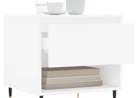 Măsuțe de cafea, 2 buc., alb, 50x46x50 cm, lemn compozit - 4/5