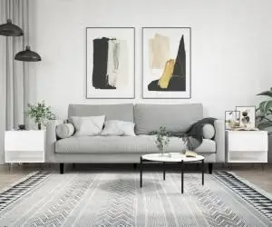 vidaXL Măsuțe de cafea, 2 buc., alb, 50x46x50 cm, lemn compozit