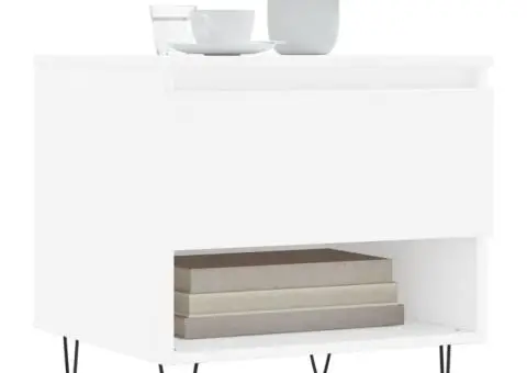 Măsuțe de cafea, 2 buc., alb, 50x46x50 cm, lemn compozit - 3/5