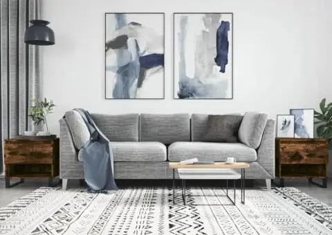 Măsuțe de cafea 2 buc. stejar fumuriu 50x46x50 cm lemn compozit - 1/5