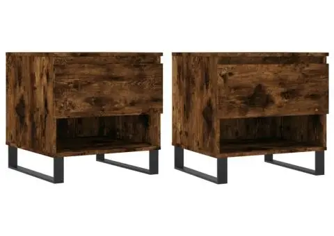 Măsuțe de cafea 2 buc. stejar fumuriu 50x46x50 cm lemn compozit - 2/5