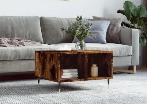 Măsuță de cafea, stejar fumuriu, 60x50x36,5 cm, lemn compozit - 1/5