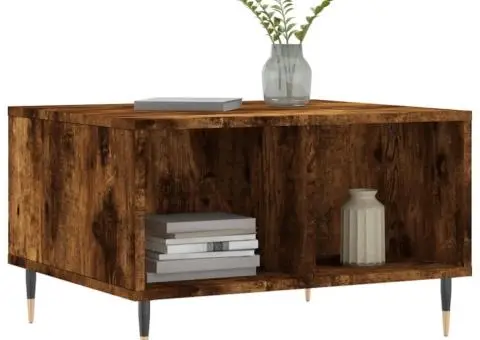 Măsuță de cafea, stejar fumuriu, 60x50x36,5 cm, lemn compozit - 3/5