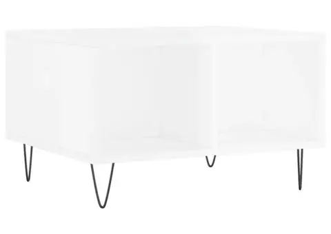 Măsuță de cafea, alb extralucios, 60x50x36,5 cm, lemn compozit - 2/5