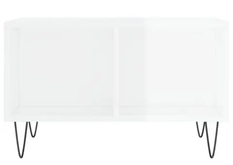 Măsuță de cafea, alb extralucios, 60x50x36,5 cm, lemn compozit - 4/5