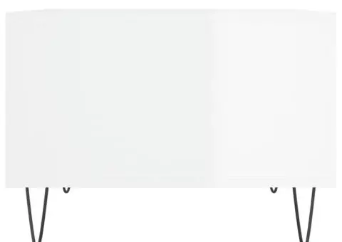 Măsuță de cafea, alb extralucios, 60x50x36,5 cm, lemn compozit - 5/5