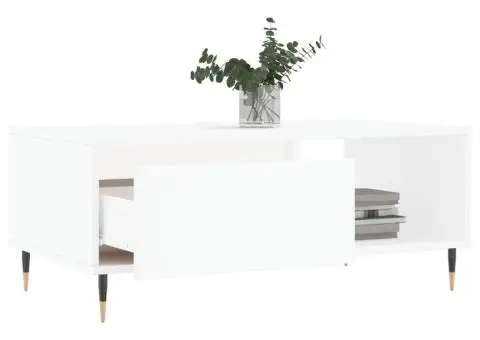 Măsuță de cafea, alb, 90x50x36,5 cm, lemn prelucrat - 4/5