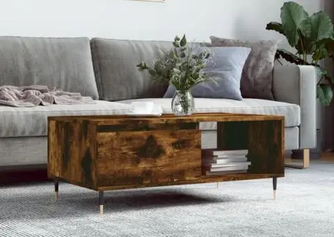 Măsuță de cafea, stejar fumuriu, 90x50x36,5 cm, lemn prelucrat - 1/5