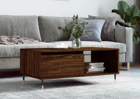 Măsuță de cafea, stejar maro, 90x50x36,5 cm, lemn prelucrat - 1/5