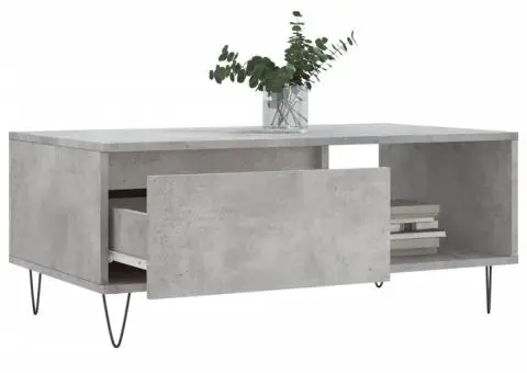 Măsuță de cafea, gri beton, 90x50x36,5 cm, lemn compozit - 4/5