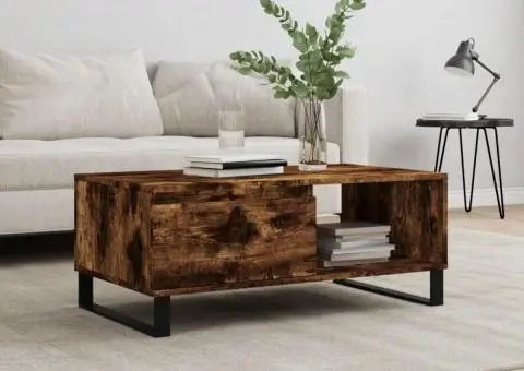 Măsuță de cafea, stejar fumuriu, 90x50x36,5 cm, lemn prelucrat - 1/5