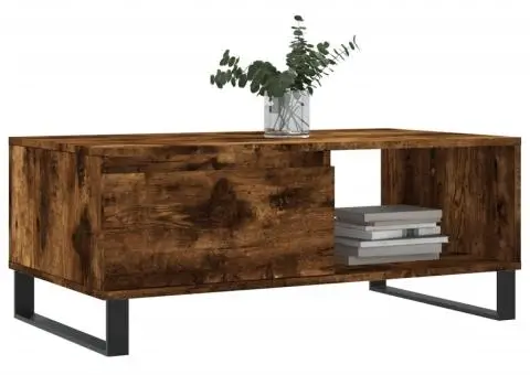 Măsuță de cafea, stejar fumuriu, 90x50x36,5 cm, lemn prelucrat - 3/5