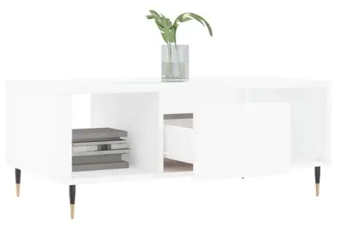 Măsuță de cafea, alb, 90x50x36,5 cm, lemn prelucrat - 4/5