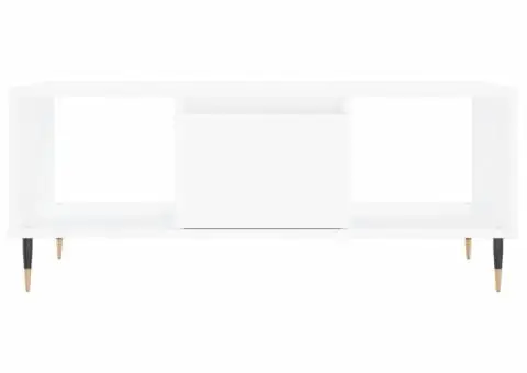 Măsuță de cafea, alb, 90x50x36,5 cm, lemn prelucrat - 5/5