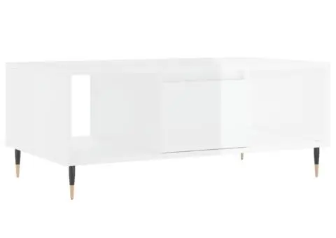 Măsuță de cafea, alb extralucios, 90x50x36,5 cm, lemn compozit - 2/5