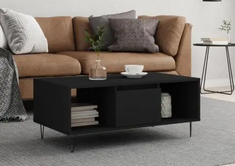 Măsuță de cafea, negru, 90x50x36,5 cm, lemn compozit - 1/5