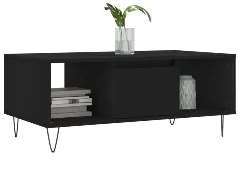 Măsuță de cafea, negru, 90x50x36,5 cm, lemn compozit - 3/5