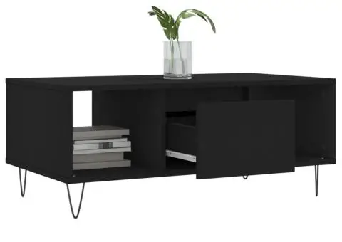 Măsuță de cafea, negru, 90x50x36,5 cm, lemn compozit - 4/5