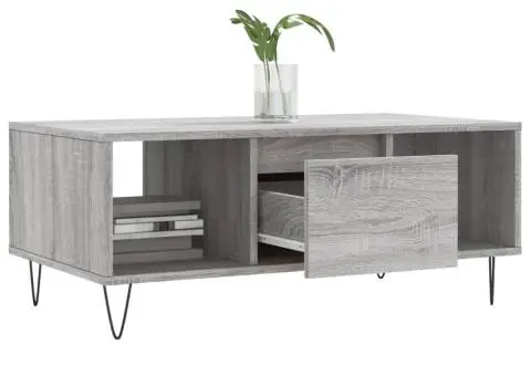 Măsuță de cafea, gri sonoma, 90x50x36,5 cm, lemn prelucrat - 4/5