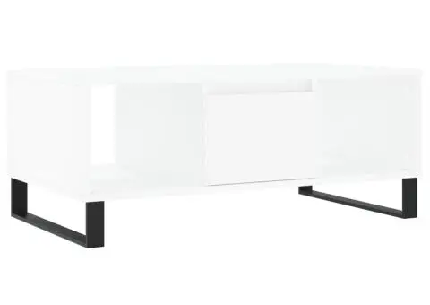 Măsuță de cafea, alb, 90x50x36,5 cm, lemn prelucrat - 2/5