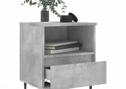 Noptieră, gri beton, 40x35x50 cm, lemn compozit - 4/5