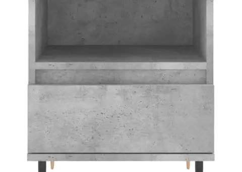 Noptieră, gri beton, 40x35x50 cm, lemn compozit - 5/5