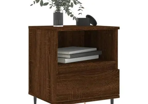 Noptiere, 2 buc., stejar maro, 40x35x50 cm, lemn compozit - 3/5