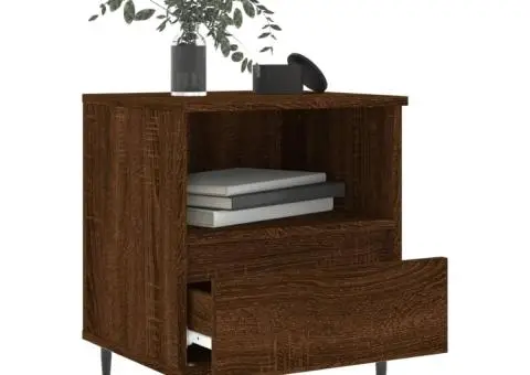 Noptiere, 2 buc., stejar maro, 40x35x50 cm, lemn compozit - 4/5