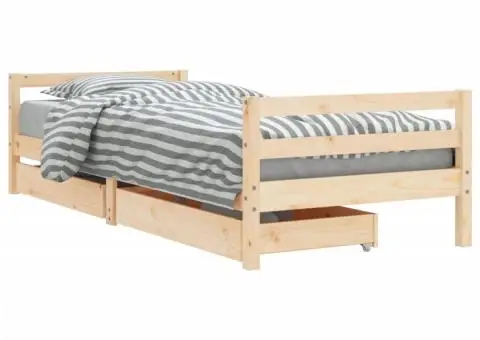 Cadru pat copii cu sertare, 80x200 cm, lemn masiv de pin - 2/5