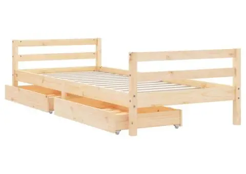 Cadru pat copii cu sertare, 80x200 cm, lemn masiv de pin - 4/5